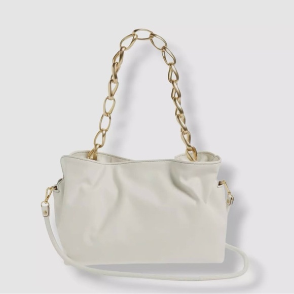 🩷 Frame Women's White
Le Doux Leather Chain
Ruched Top Handle Shoulder
Bag💚 - Picture 1 of 16